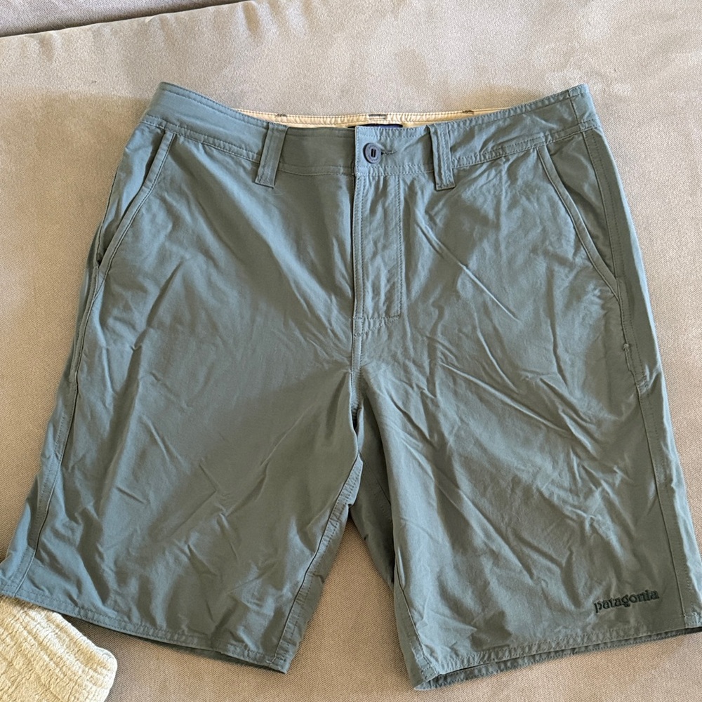 Patagonia Men's Olive Green Flat-Front Shorts